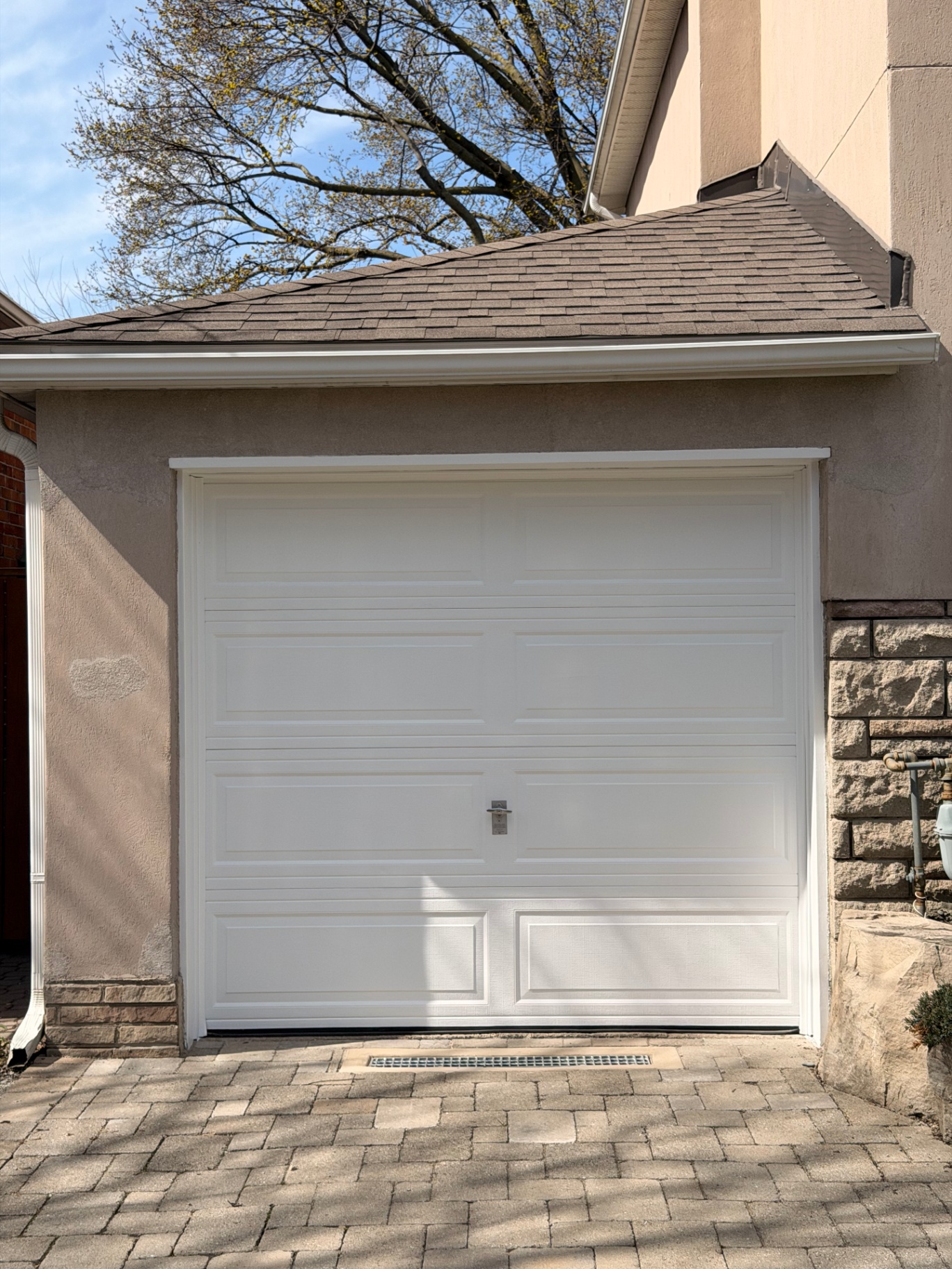Crisp White Garage Door