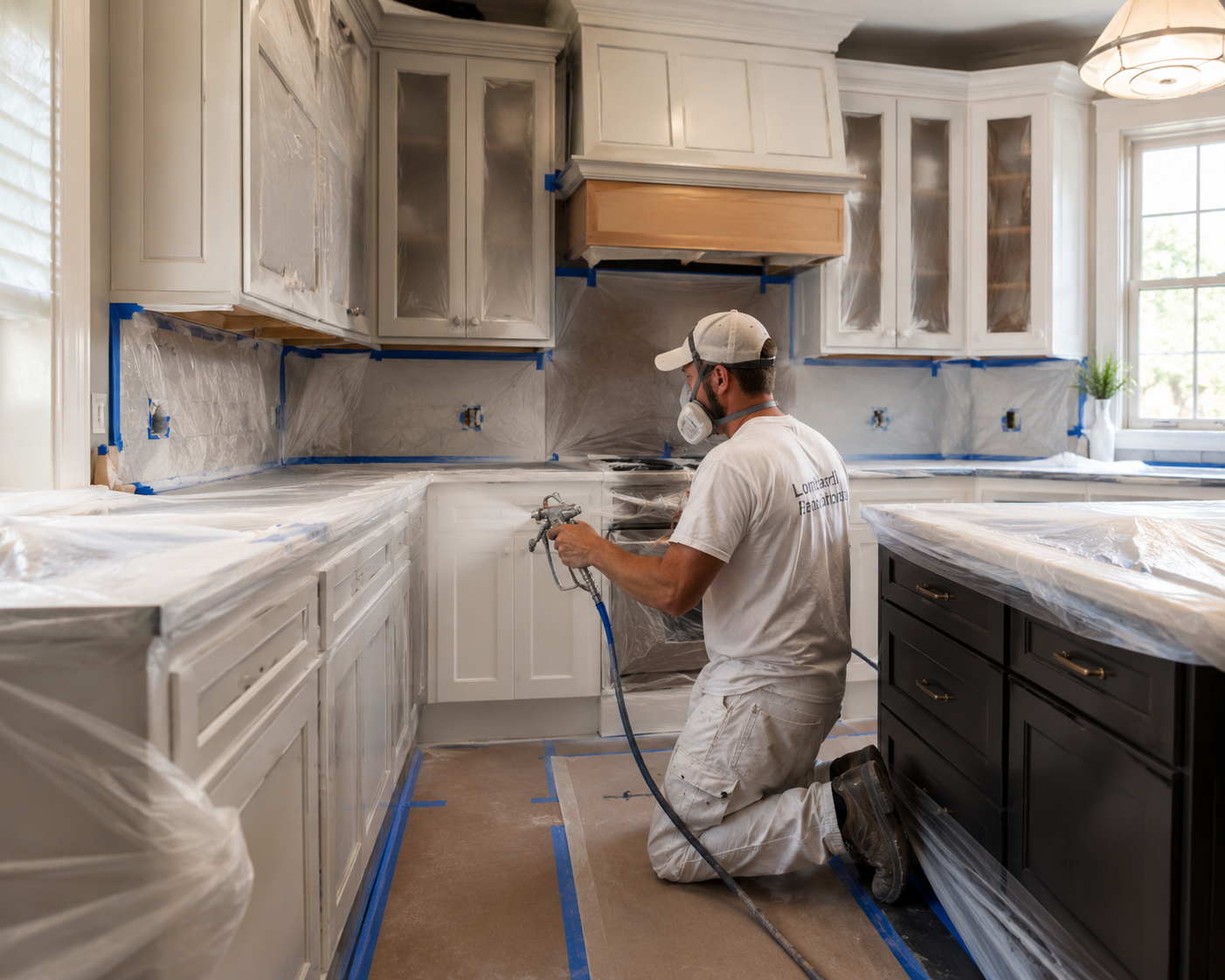 Lombardi Renovations contractor finishing a custom kitchen